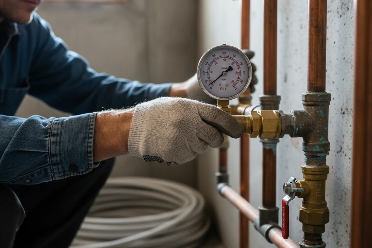Pressure testing a repaired line during Water Line Repair in Syosset